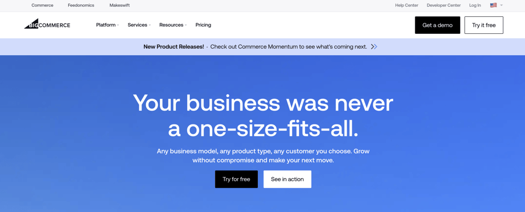 BigCommerce landing page