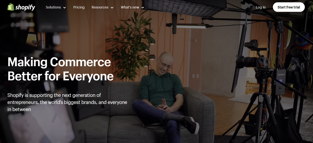 Shopify's landing page