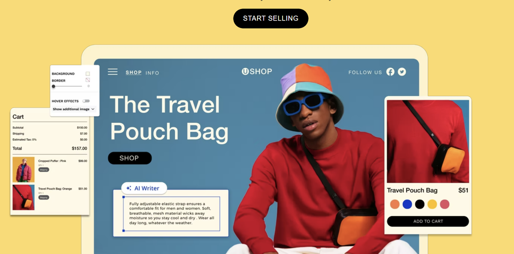 Web.com's online store builder landing page