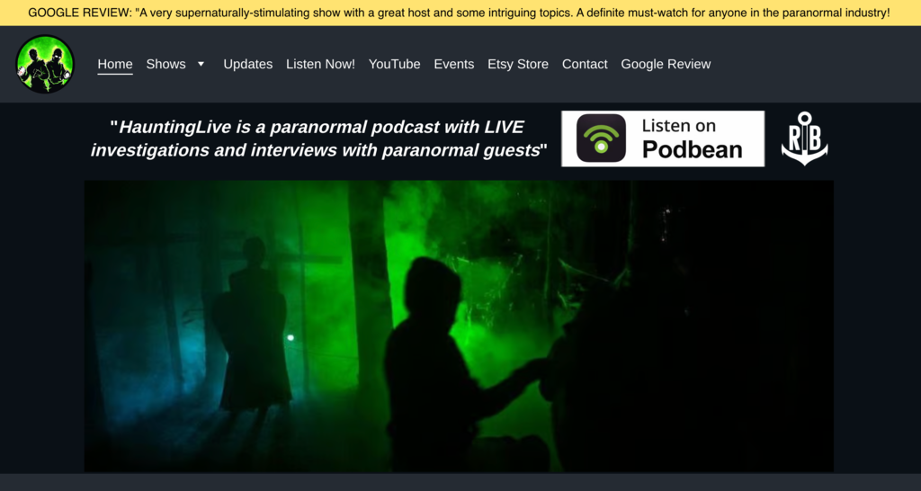 HauntingLive Podcast website