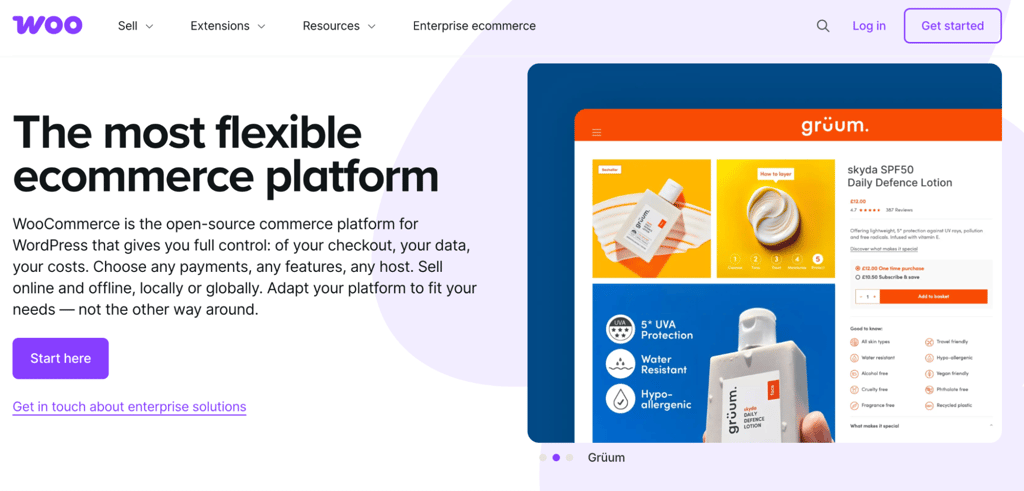 WooCommerce landing page