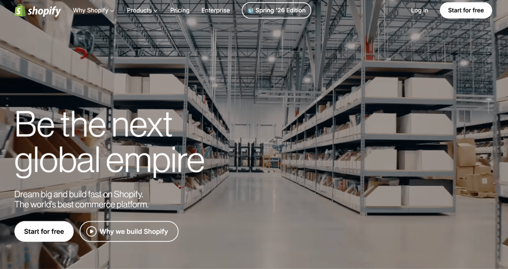 Shopify landing page