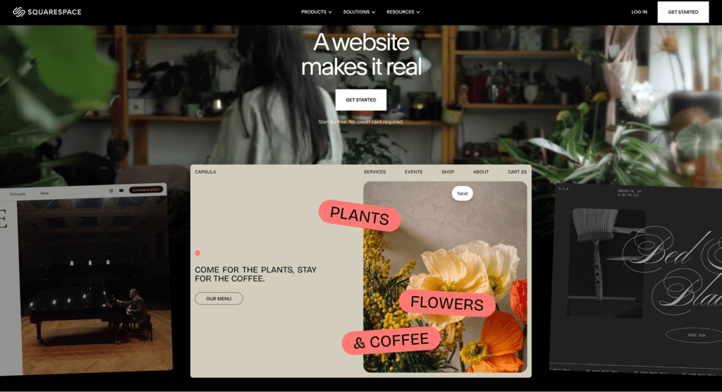 Squarespace landing page