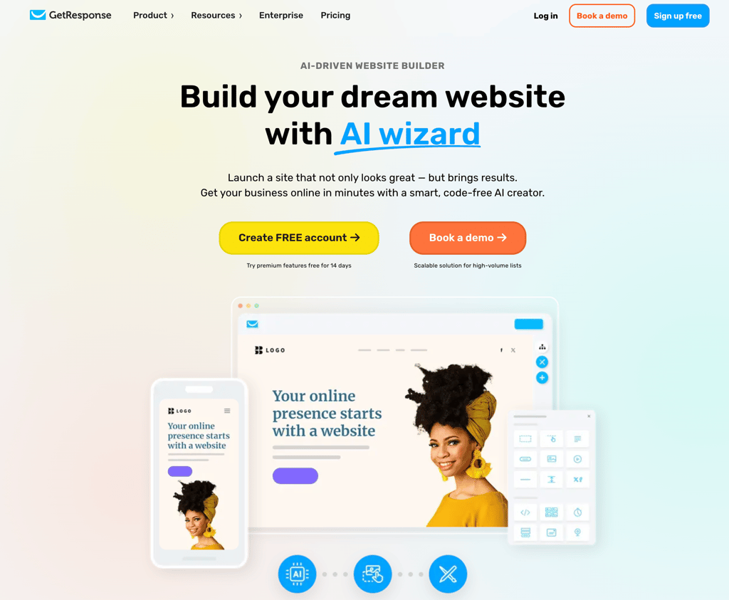 GetResponse Website Builder landing page