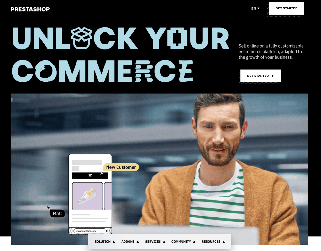 PrestaShop landing page