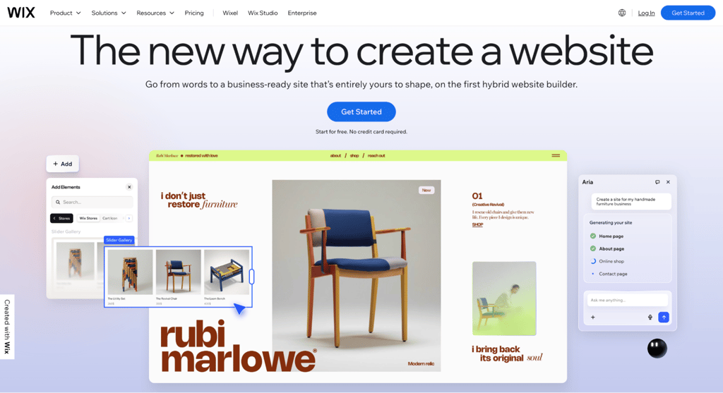 Wix landing page