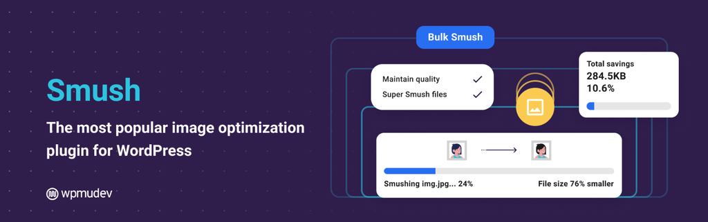 Smush's WordPress plugin banner