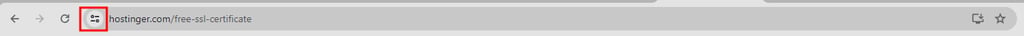 The View site information icon in Chrome's address bar. Older versions may display the padlock icon.