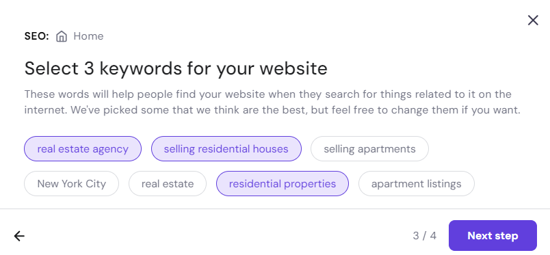 The AI SEO Assistant recommending relevant keywords for your site
