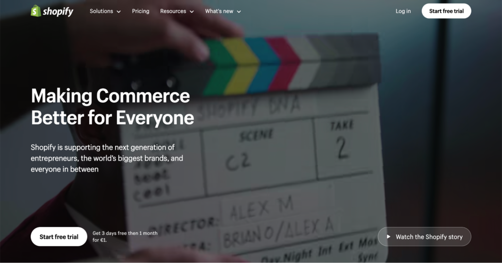 Shopify landing page