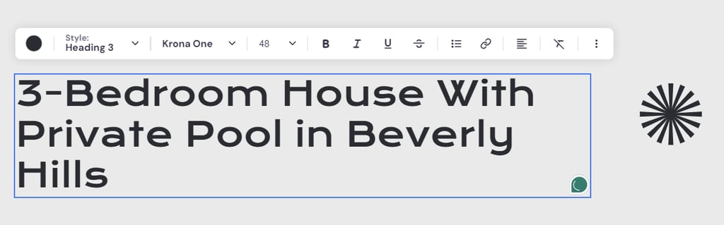 A listing title example in one of Hostinger Website Builder's listing pages