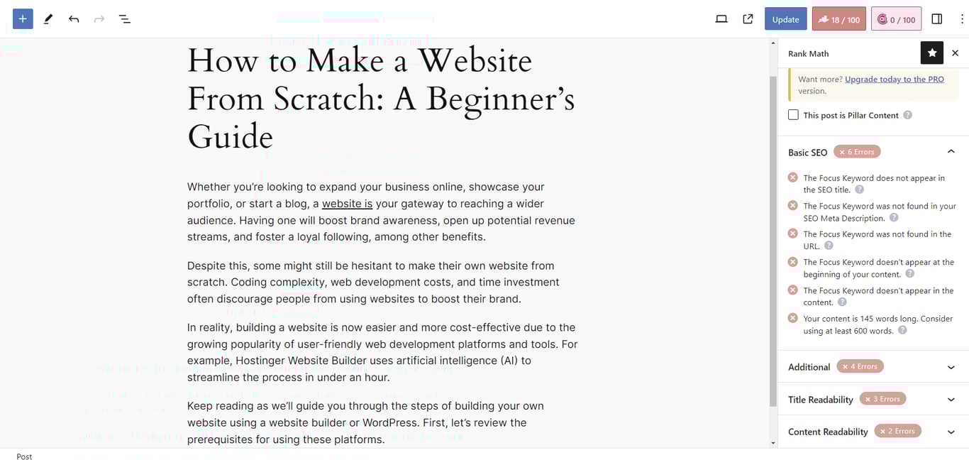 Rank Math SEO in WordPress