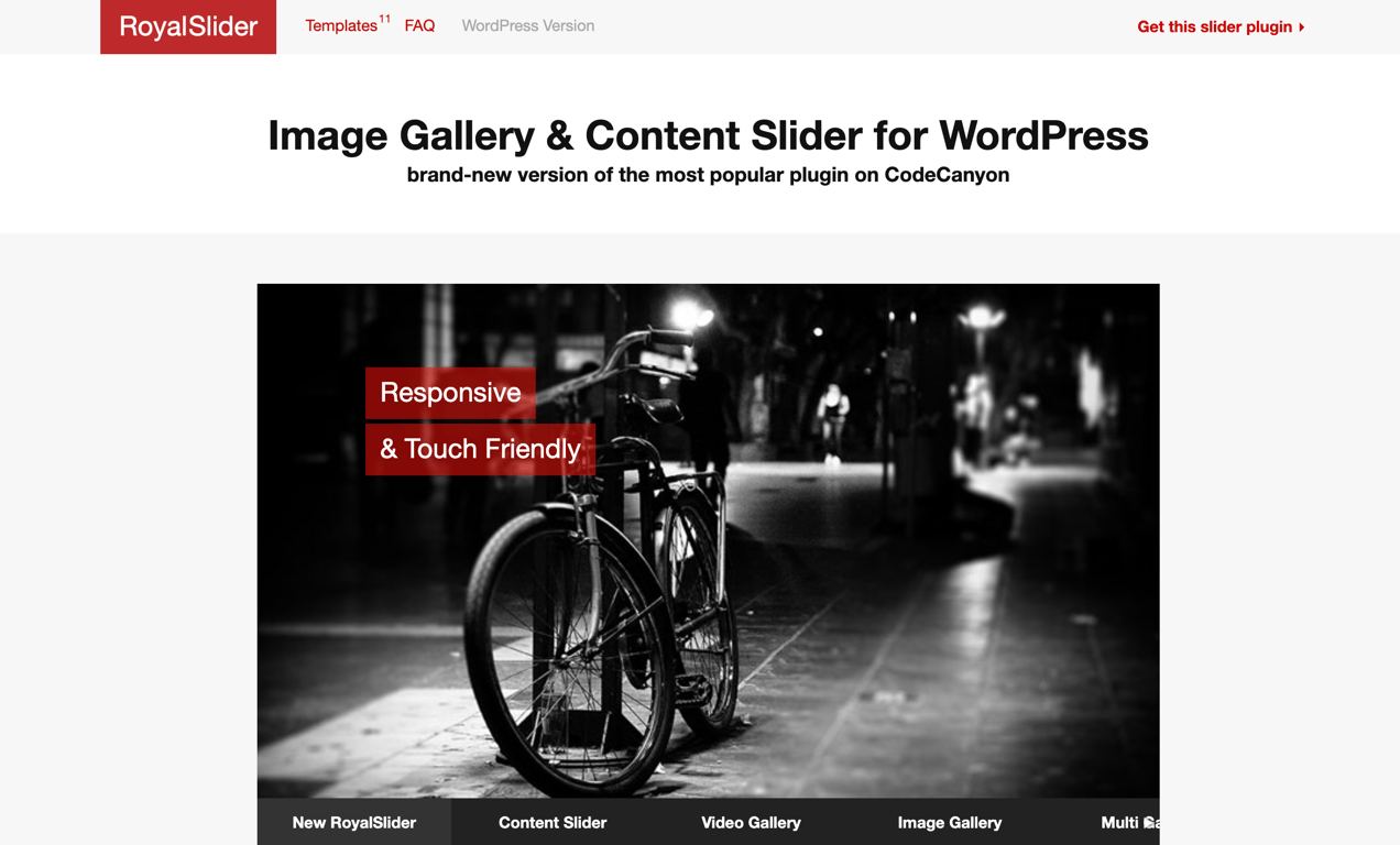 RoyalSlider homepage