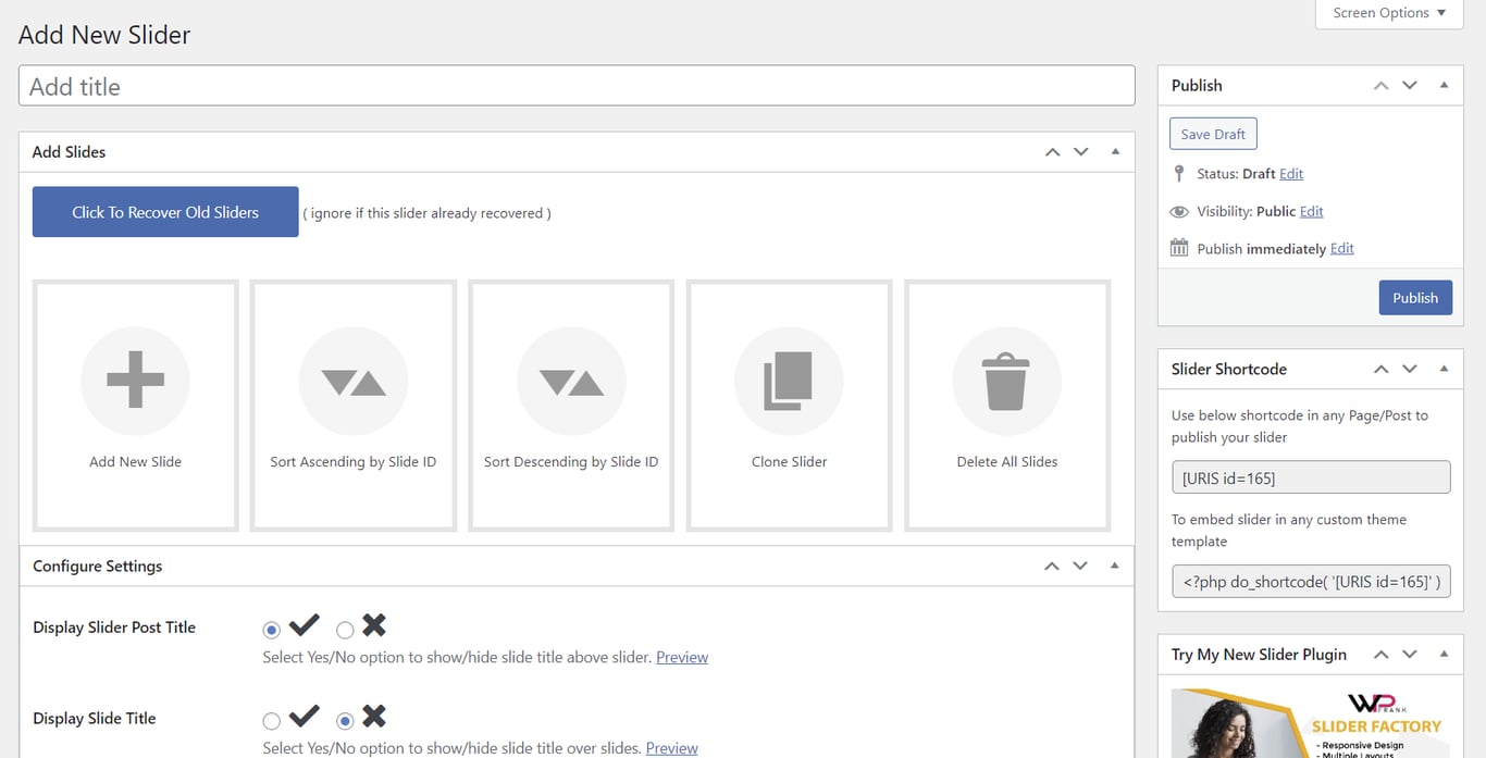 Ultimate Responsive Image Slider editor