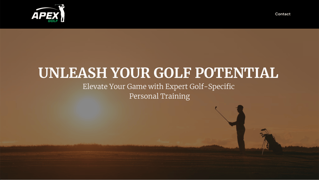 Apex Golf landing page