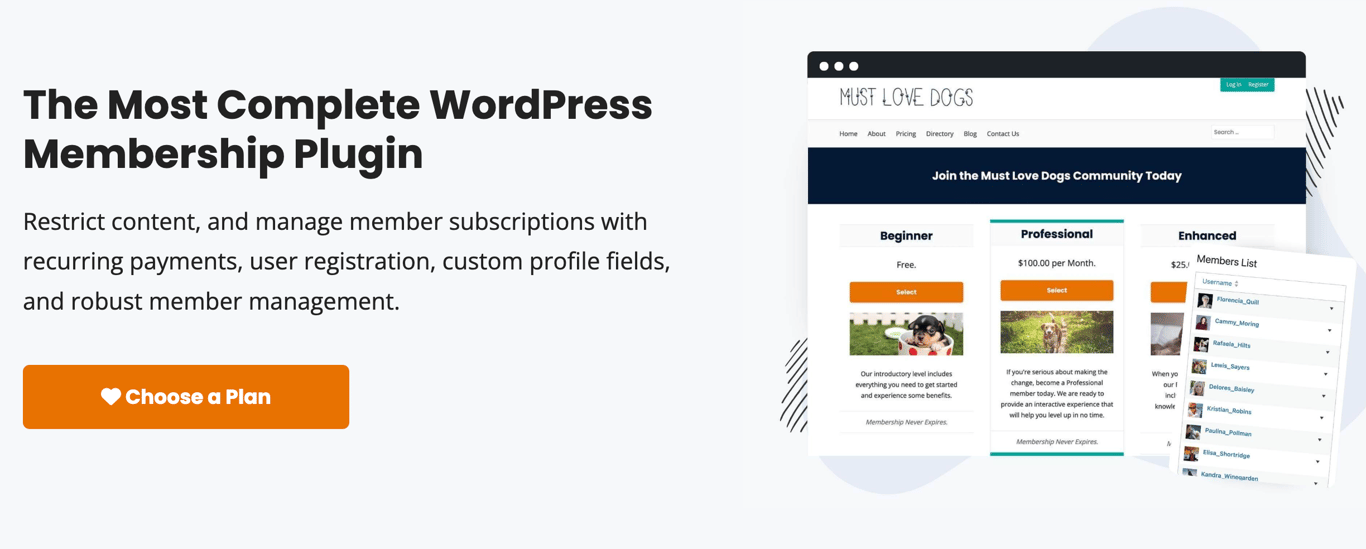 Paid Memberships Pro: a WordPress membership plugin