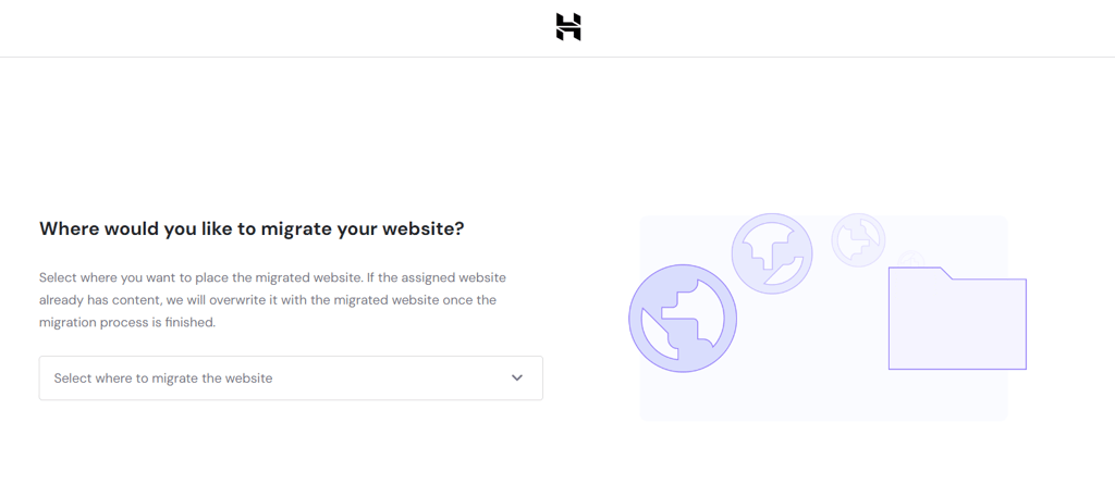 Deciding the location for the migrated website in hPanel