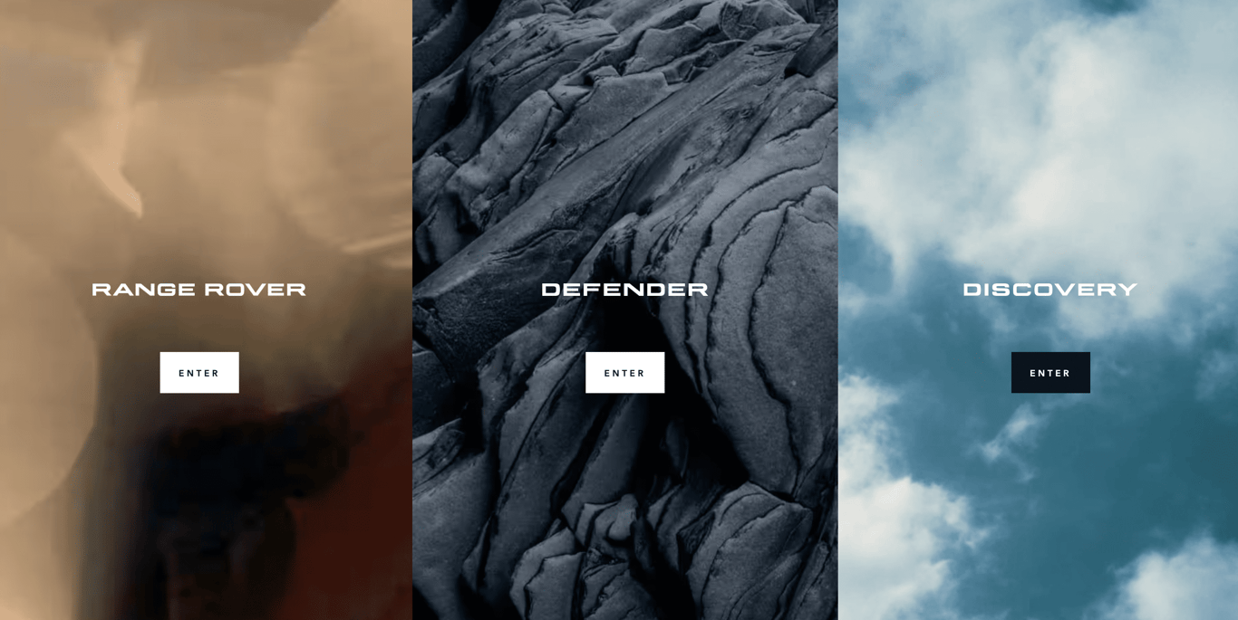 Land Rover official store's homepage