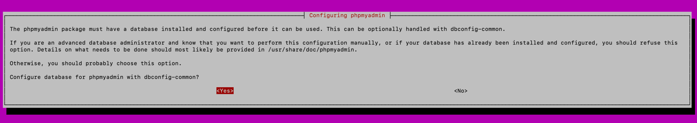 Configuring database with dbconfig-common