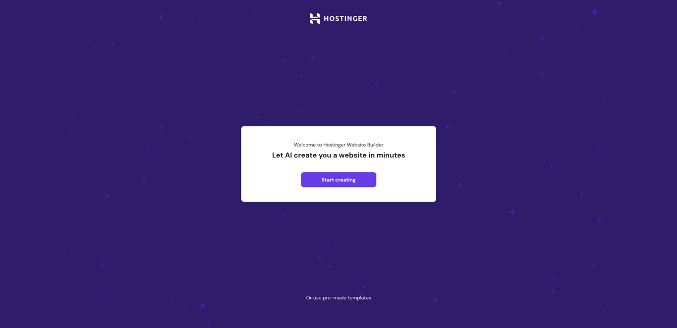 AI Website Builder homepage