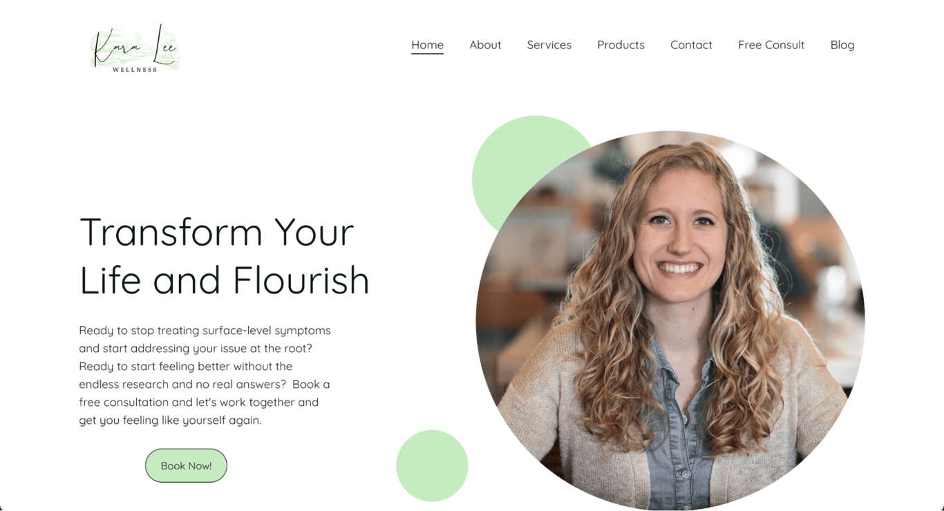 Karen Lee Wellness landing page