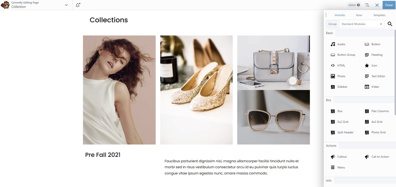 Customizing a WooCommerce page with Beaver Builder page builder