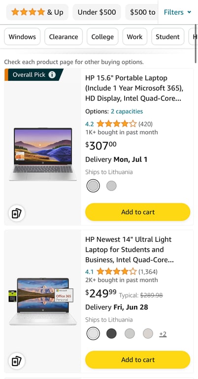 Examples of good button size and placing on mobile-optimized websites.