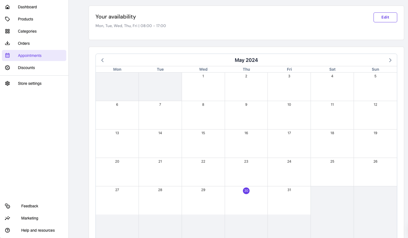 Hostinger Website Builder appointments page