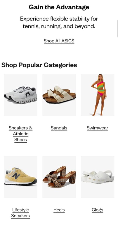 Example of good image scale on a mobile website