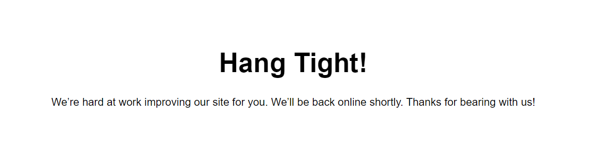 Custom maintenance HTML page for WordPress