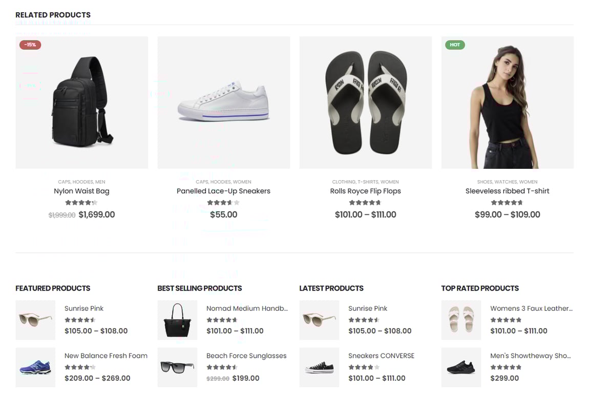 Porto's product display example