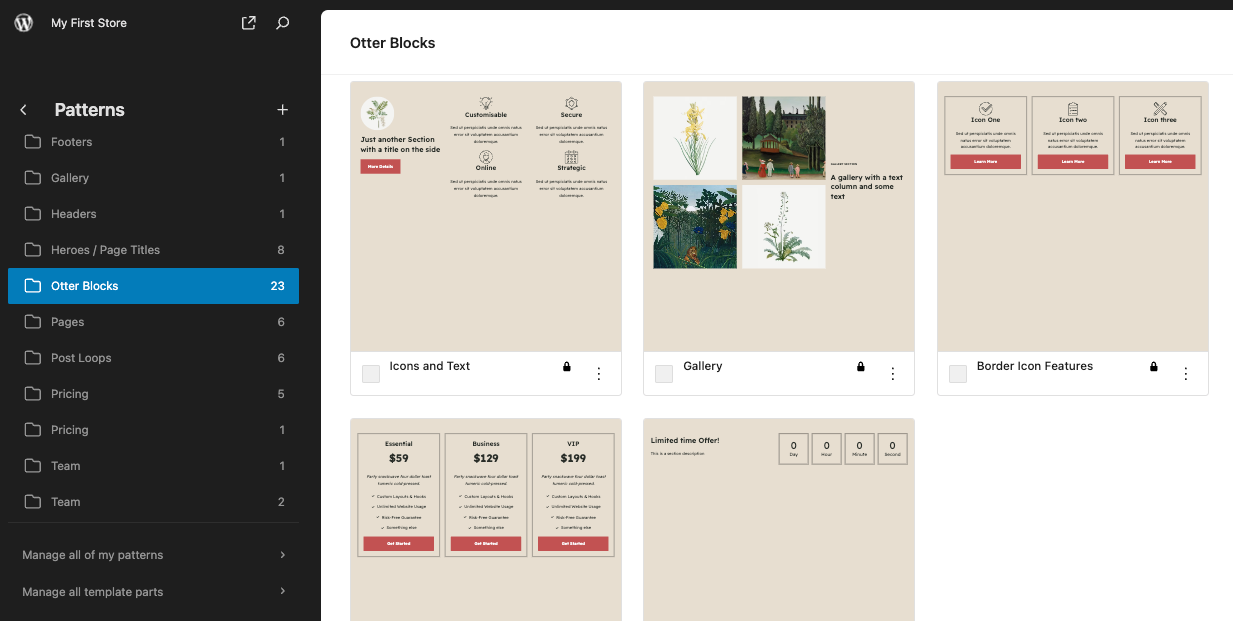 Raft's block pattern library