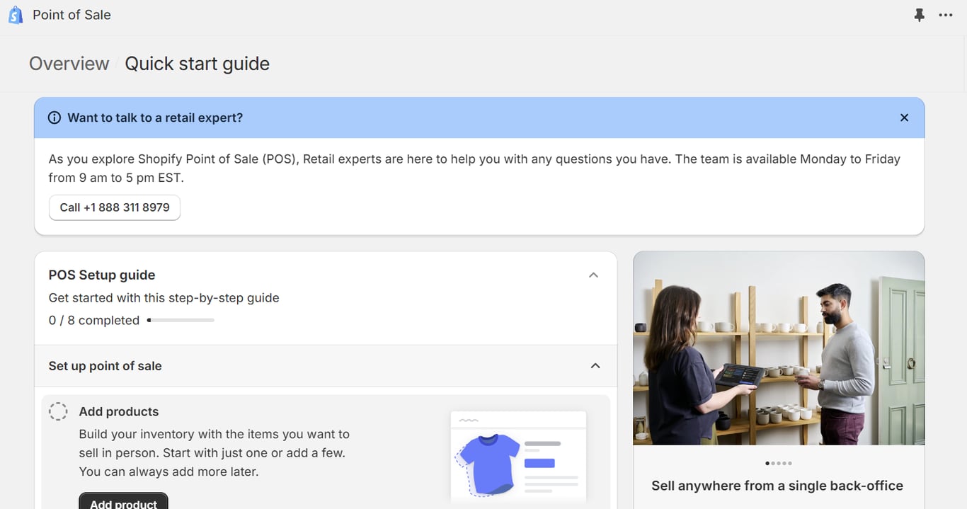 Shopify point-of-sale system