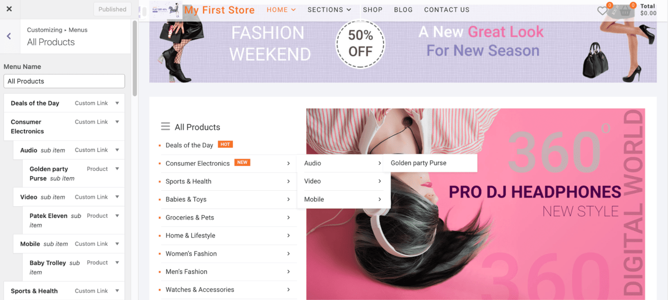 ShoppingCart demo page