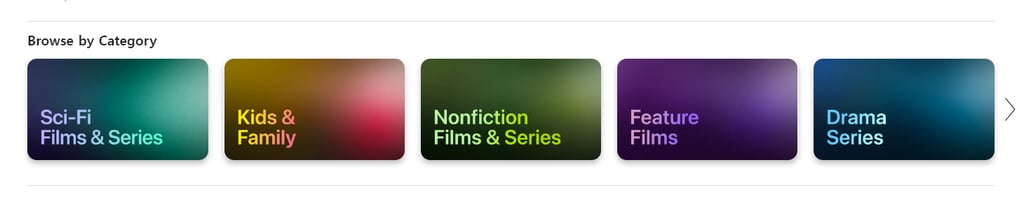 Show categories in Apple TV