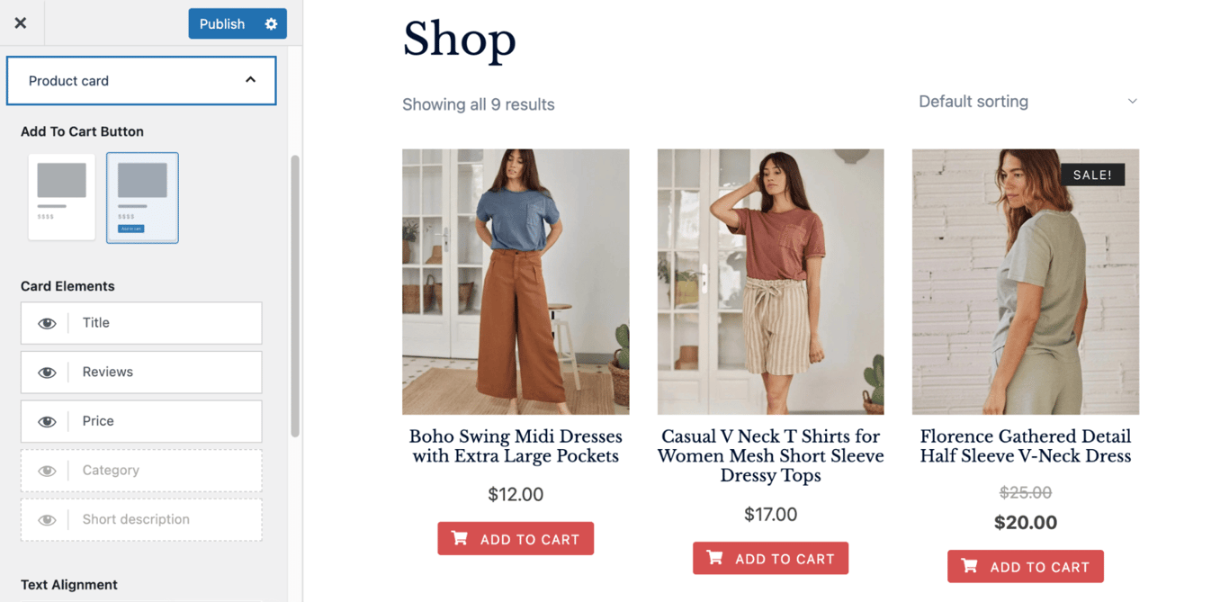 Sydney's product catalog page