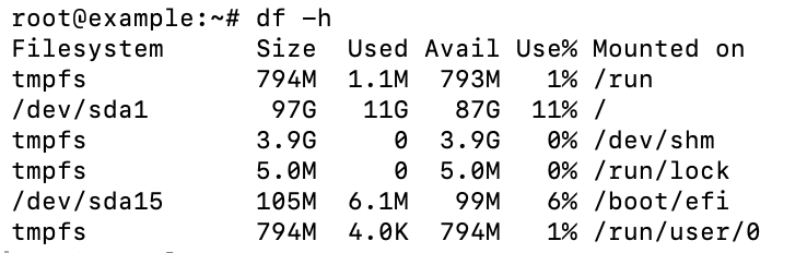 The df command's output