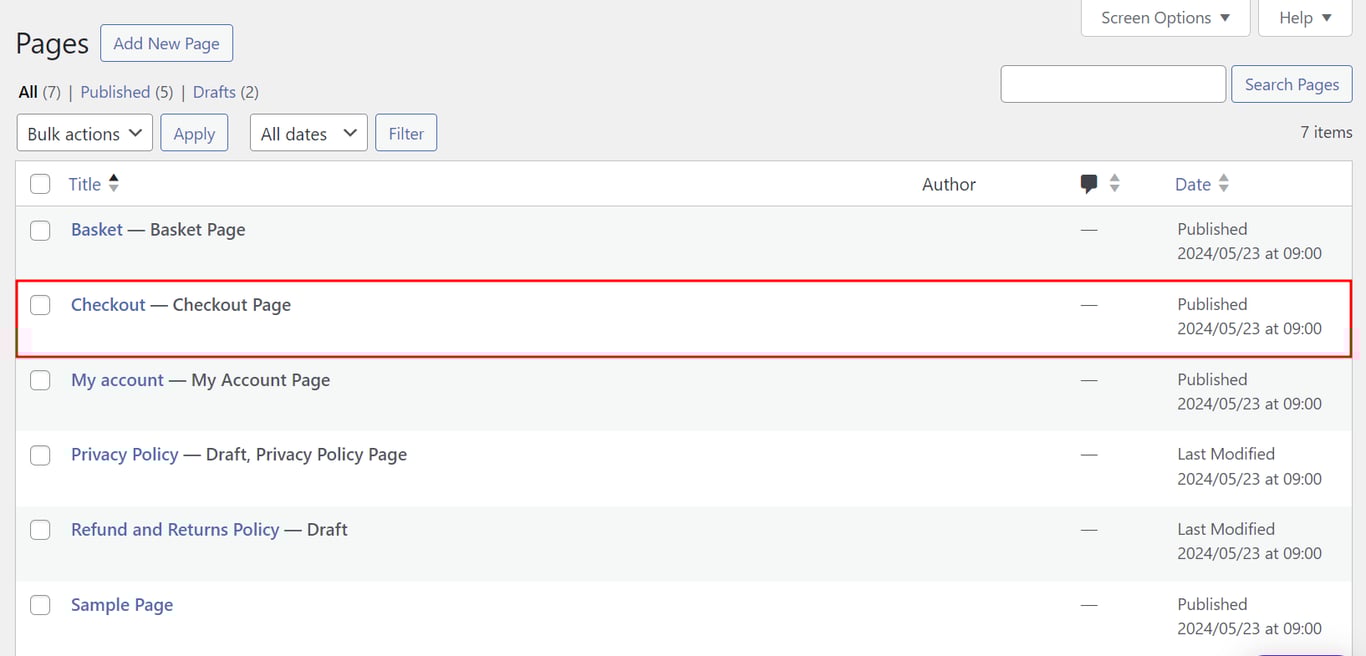 WooCommerce checkout page in WordPress