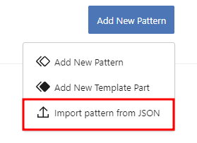 Import pattern from JSON option