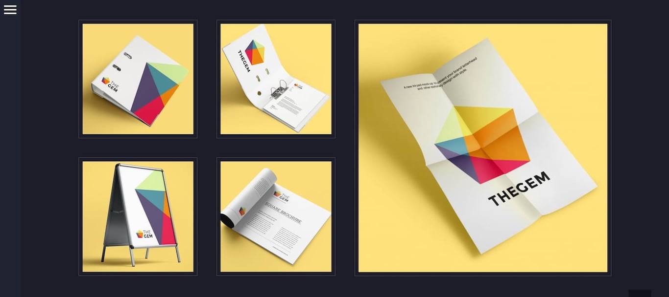 An example of The Gem portfolio layout