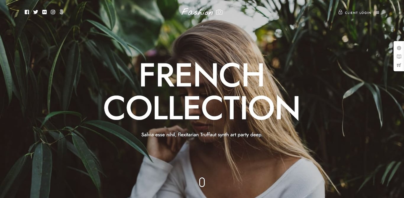 framed photography demo website