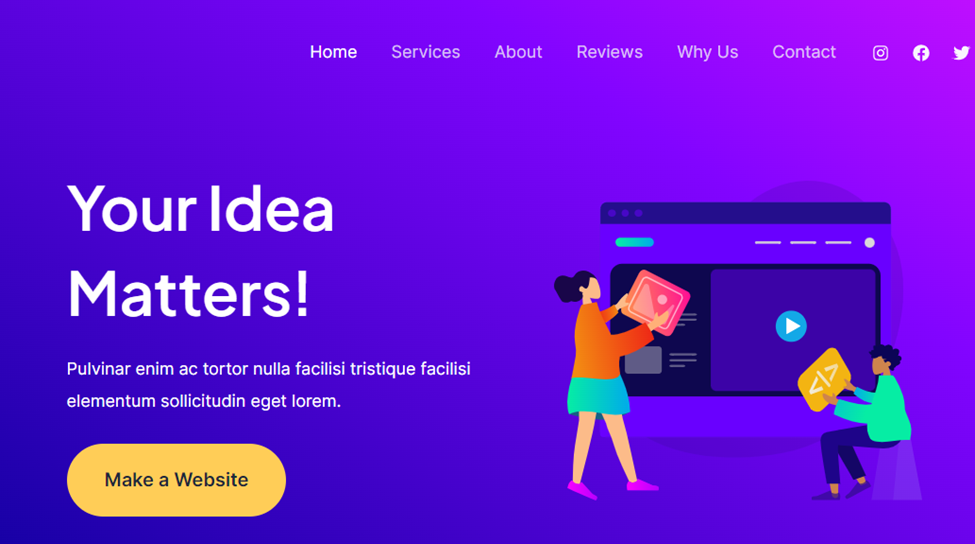 An example website using the Astra theme