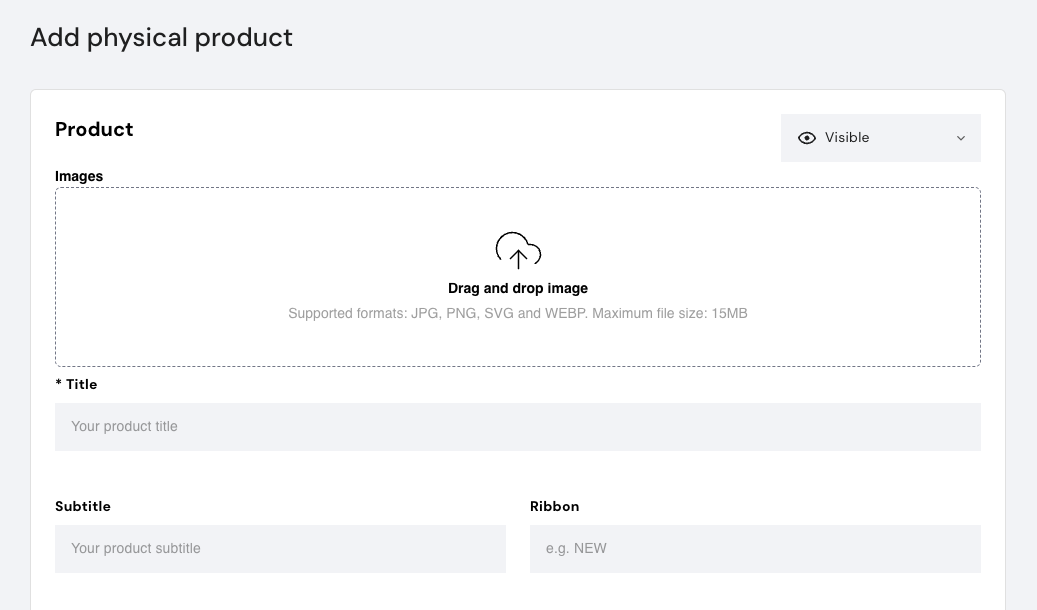 Hostinger Website Builder store manager add physical product page