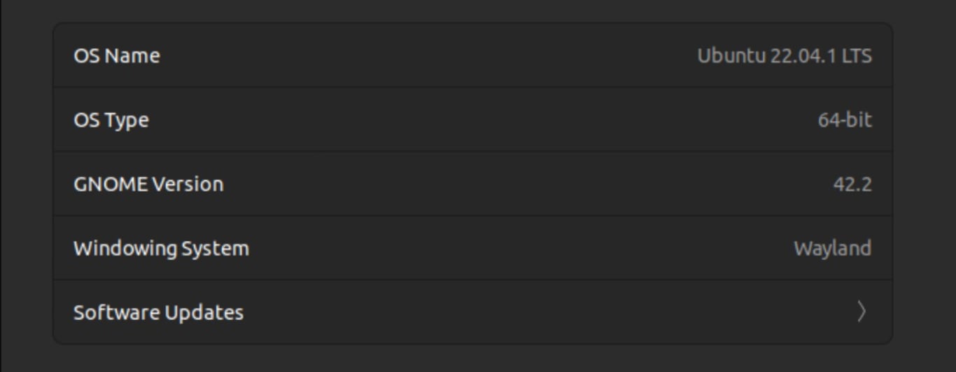OS information on Ubuntu Settings menu