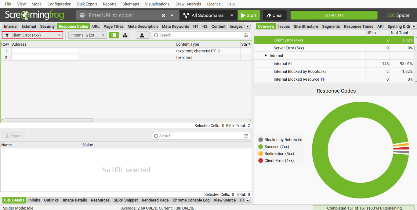 The top menu bar in Screaming Frog containing a search field to enter the URL user wants to crawl
