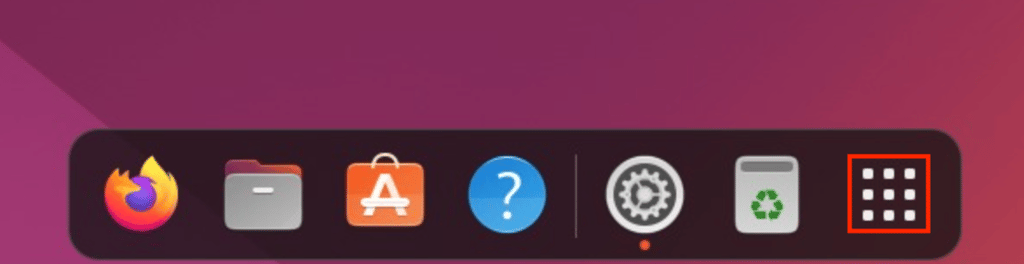 The grid icon on the Ubuntu application launcher