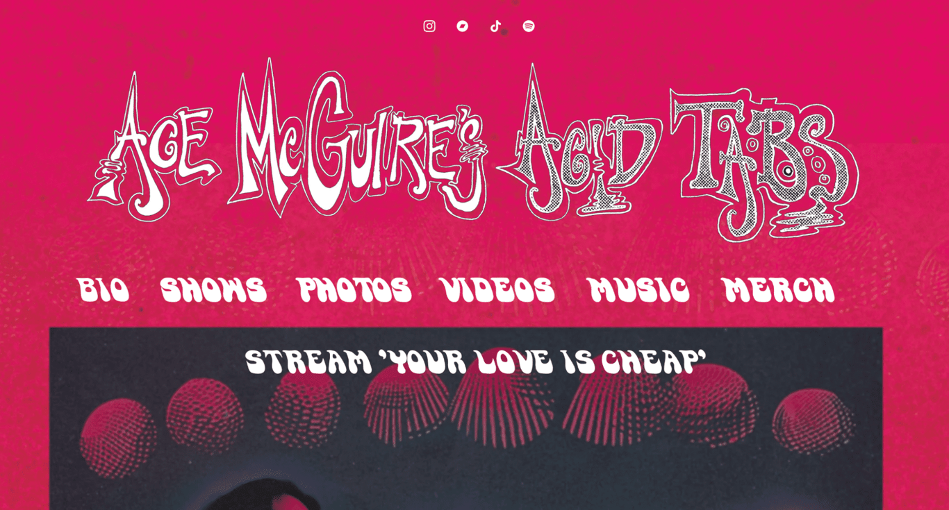Ace McGuires Acid Tabs homepage
