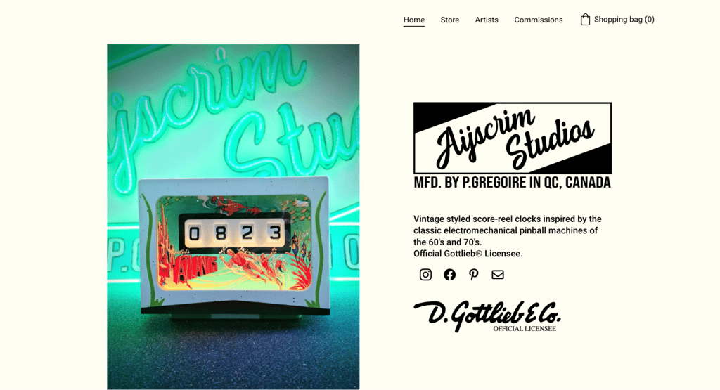 Ayscrim Studios homepage
