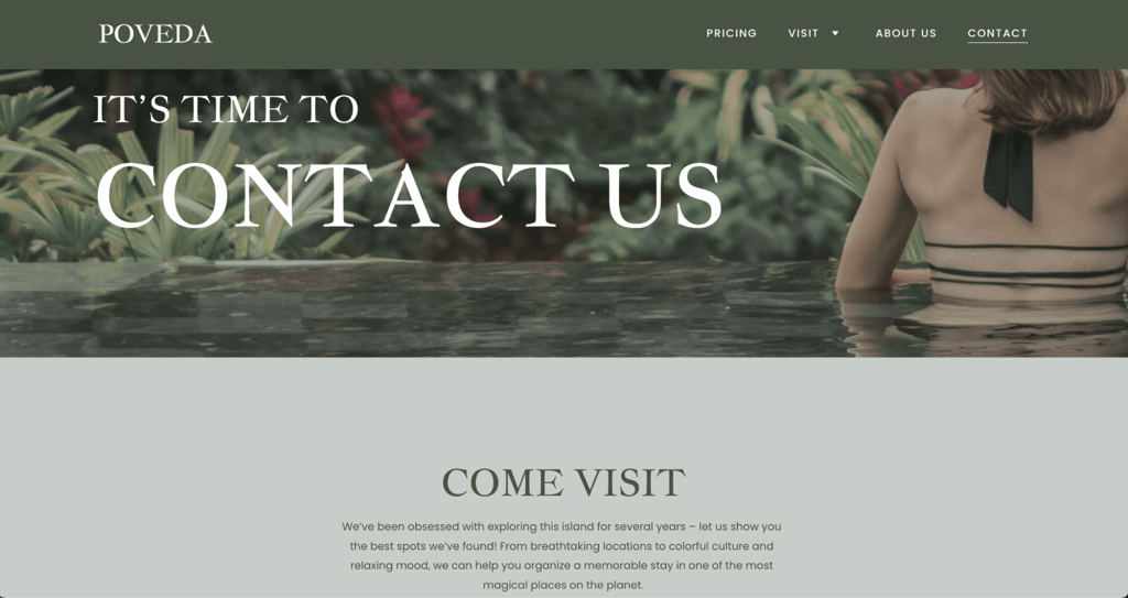 Example of a contact page
