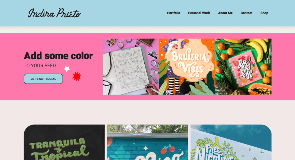Indira Prieto homepage
